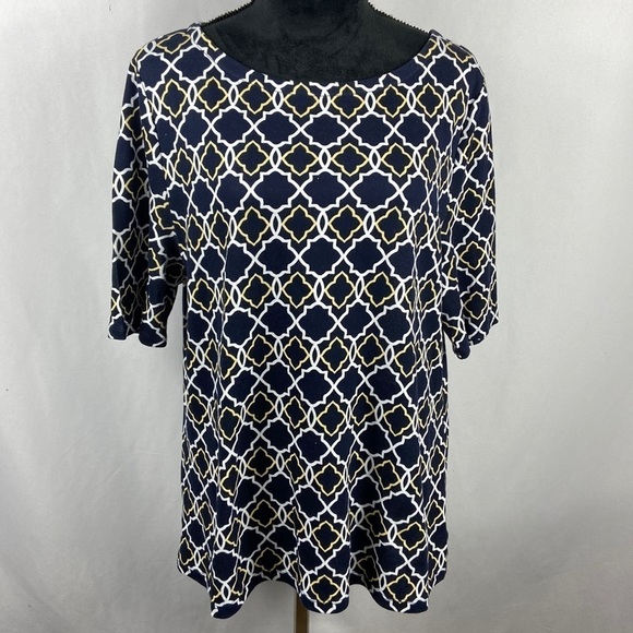 Charter Club 100% Pima Cotton Printed Top - Picture 1 of 6